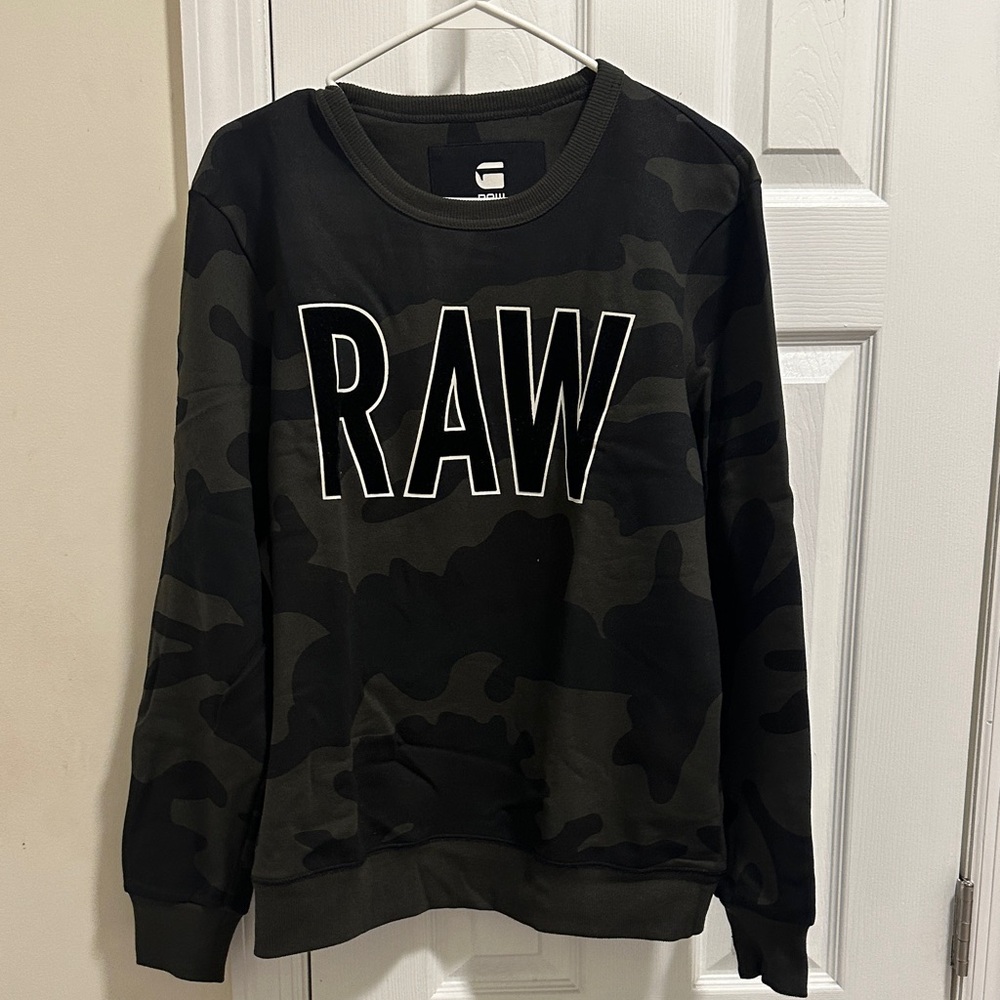 G-Star Black and Green Camouflage Sweatshirt